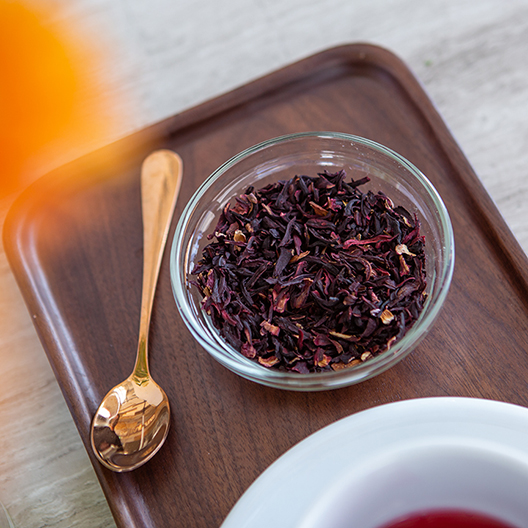 Toddy dried hibiscus flowers close up